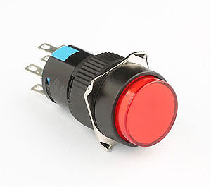 AD16双极单掷圆形红色带灯按钮