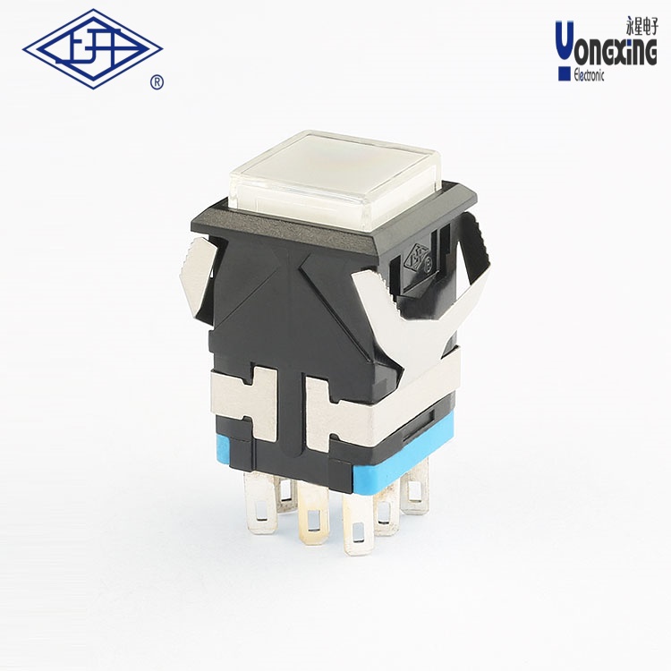 KD2 方形双刀自锁带灯面发光按钮