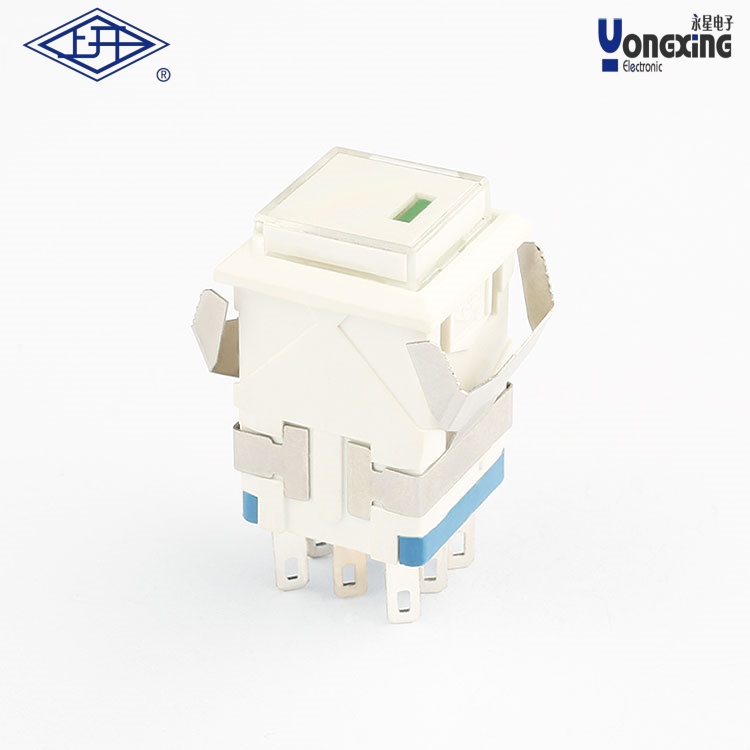 KD2 方形双刀自锁带灯点发光按钮 