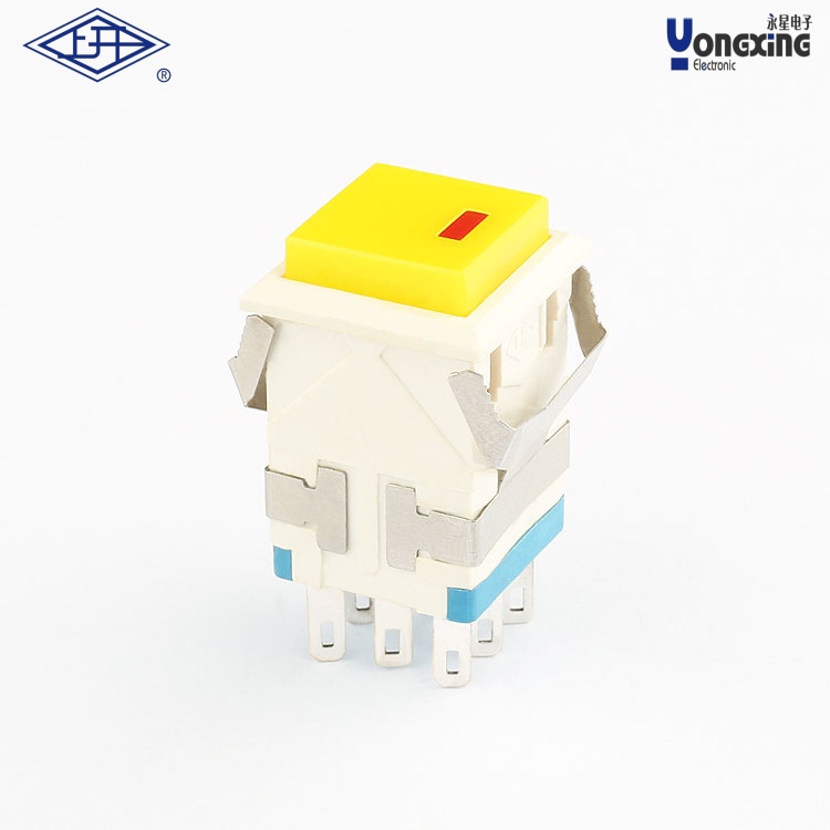 KD2 方形双刀自锁带灯点发光按钮