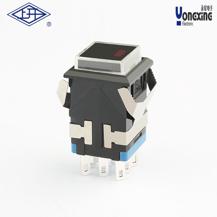 KD2 方形双刀自锁带灯点发光按钮