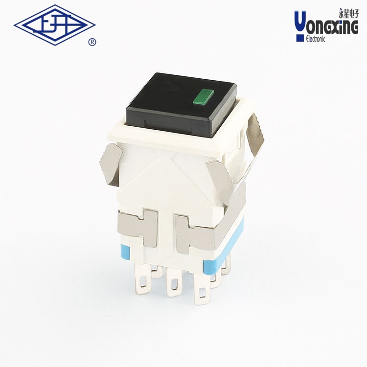 KD2 方形双刀自锁带灯点发光按钮