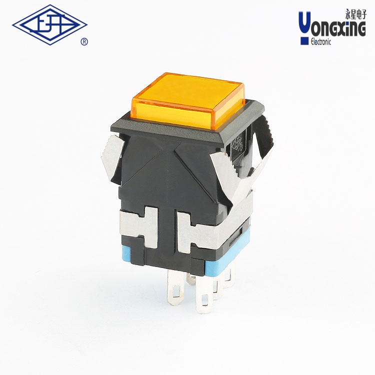 KD2 单刀自锁带灯面发光按钮 