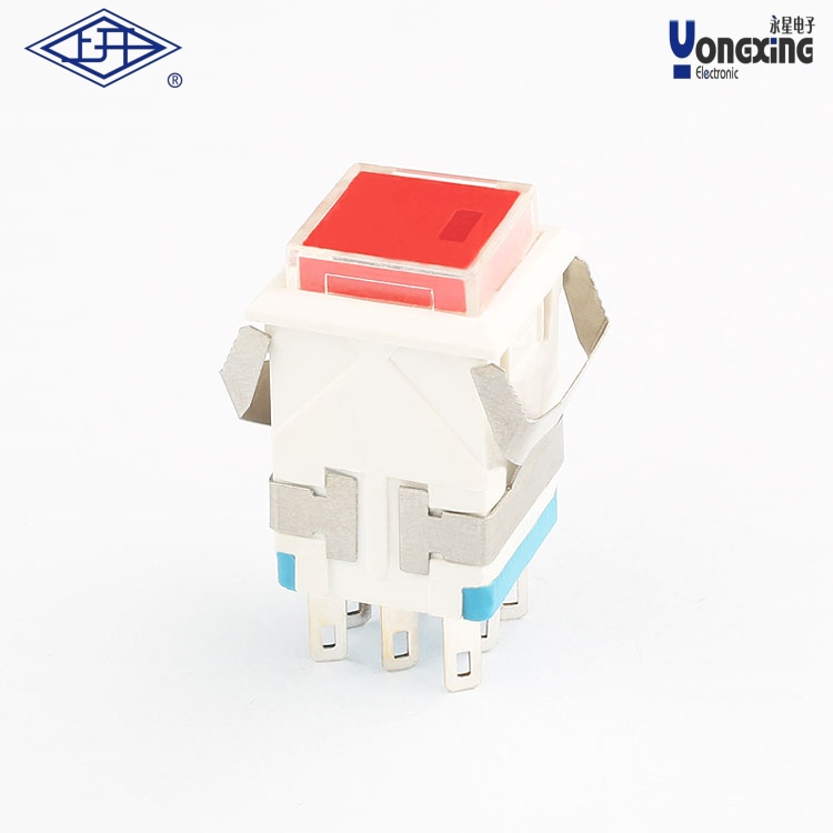 KD2点发光8脚红色罩按钮开关