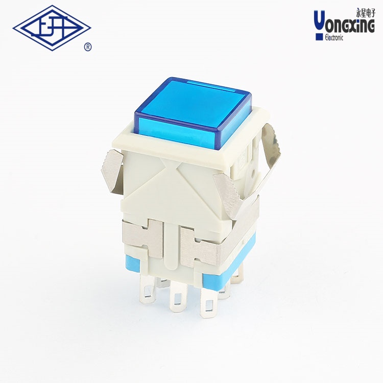 KD2面发光8脚蓝灯按钮开关
