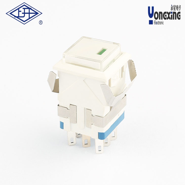 KD2点发光8脚绿灯按钮开关