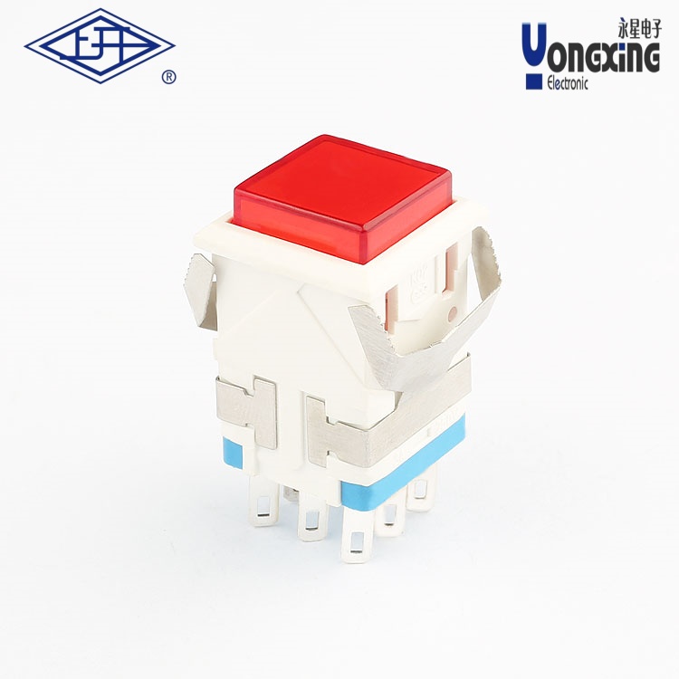 KD2面发光8脚红灯按钮开关