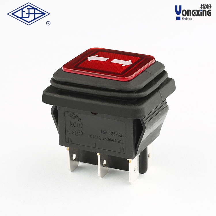 KCD2双极6脚防水船型开关