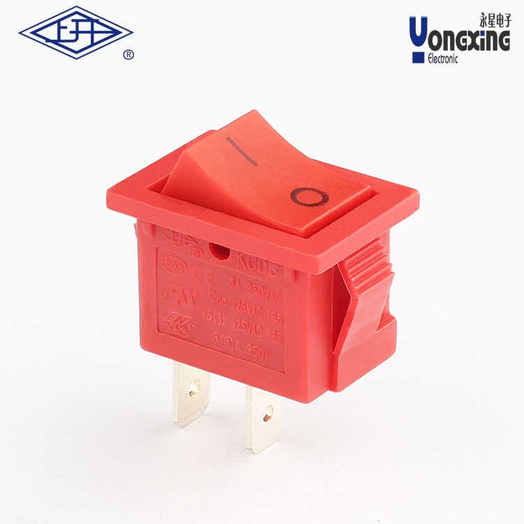 KCD3两个脚红色船型开关