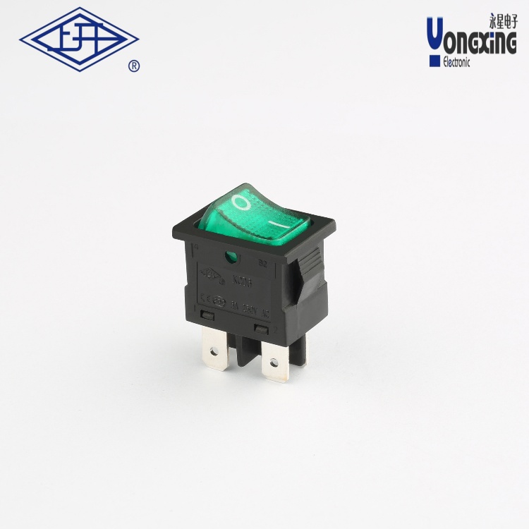KCD6带灯黑绿船型开关