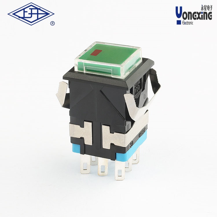 KD2 方形双刀自锁带灯点发光按钮