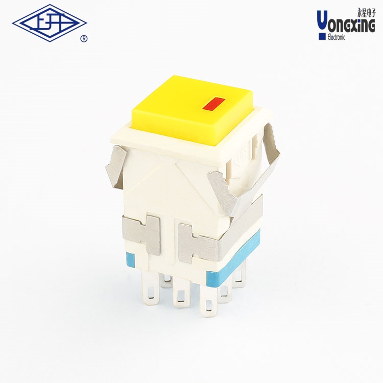 KD2点发光双极红灯按钮开关