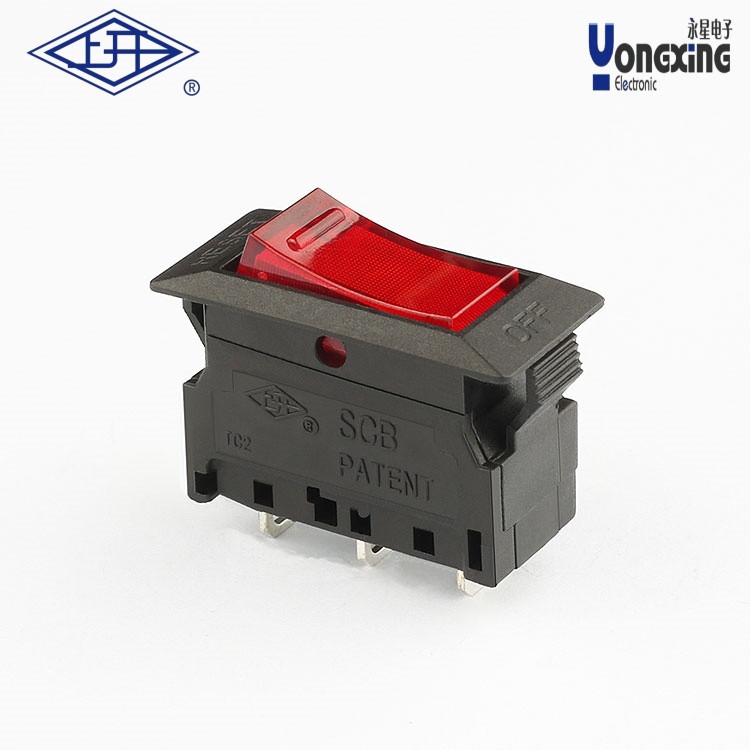 SCB带红灯短脚红色过载保护开关