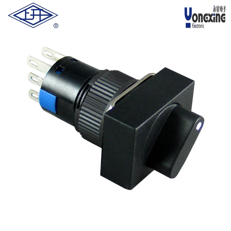 AX16双极长方形旋钮开关