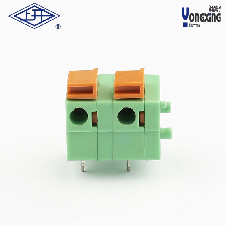 YX弹簧式PCB两针接线端子