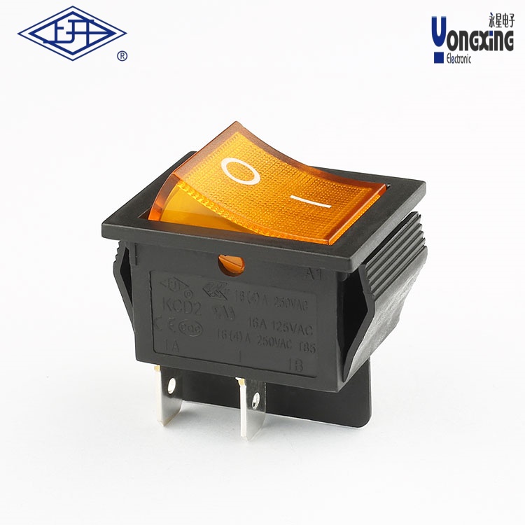 KCD2双极带灯黄色船型开关