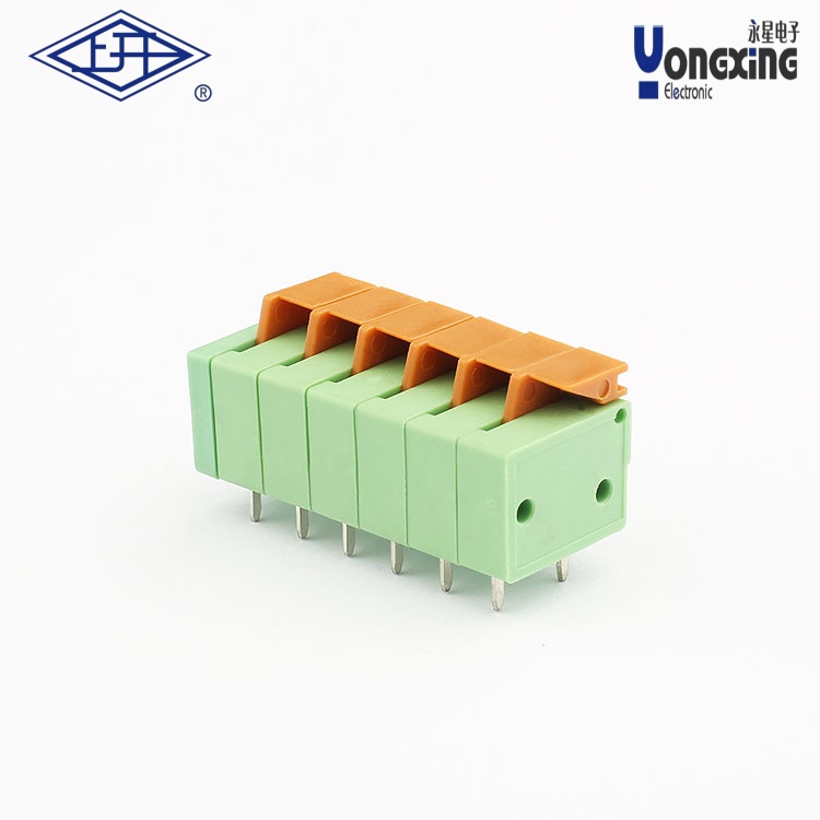 YX弹簧式PCB六针接线端子