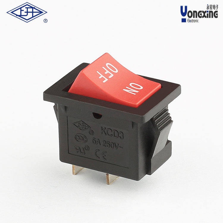 KCD3两个脚红色船型开关