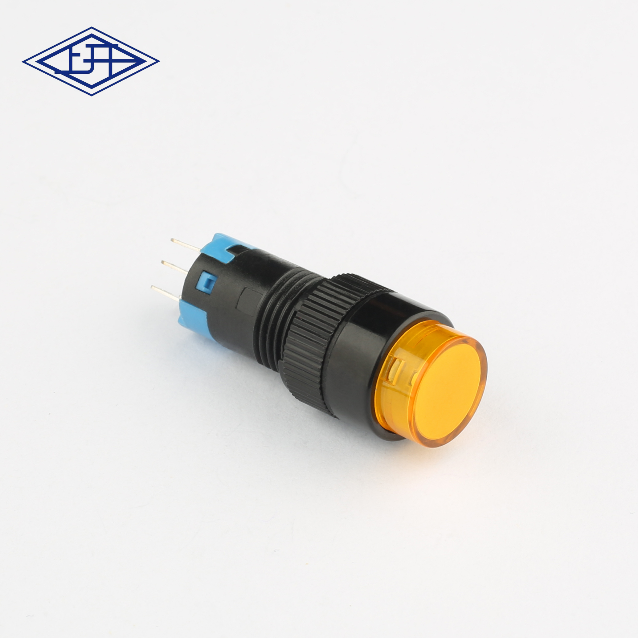 AD12双极自锁黄色圆形按钮开关