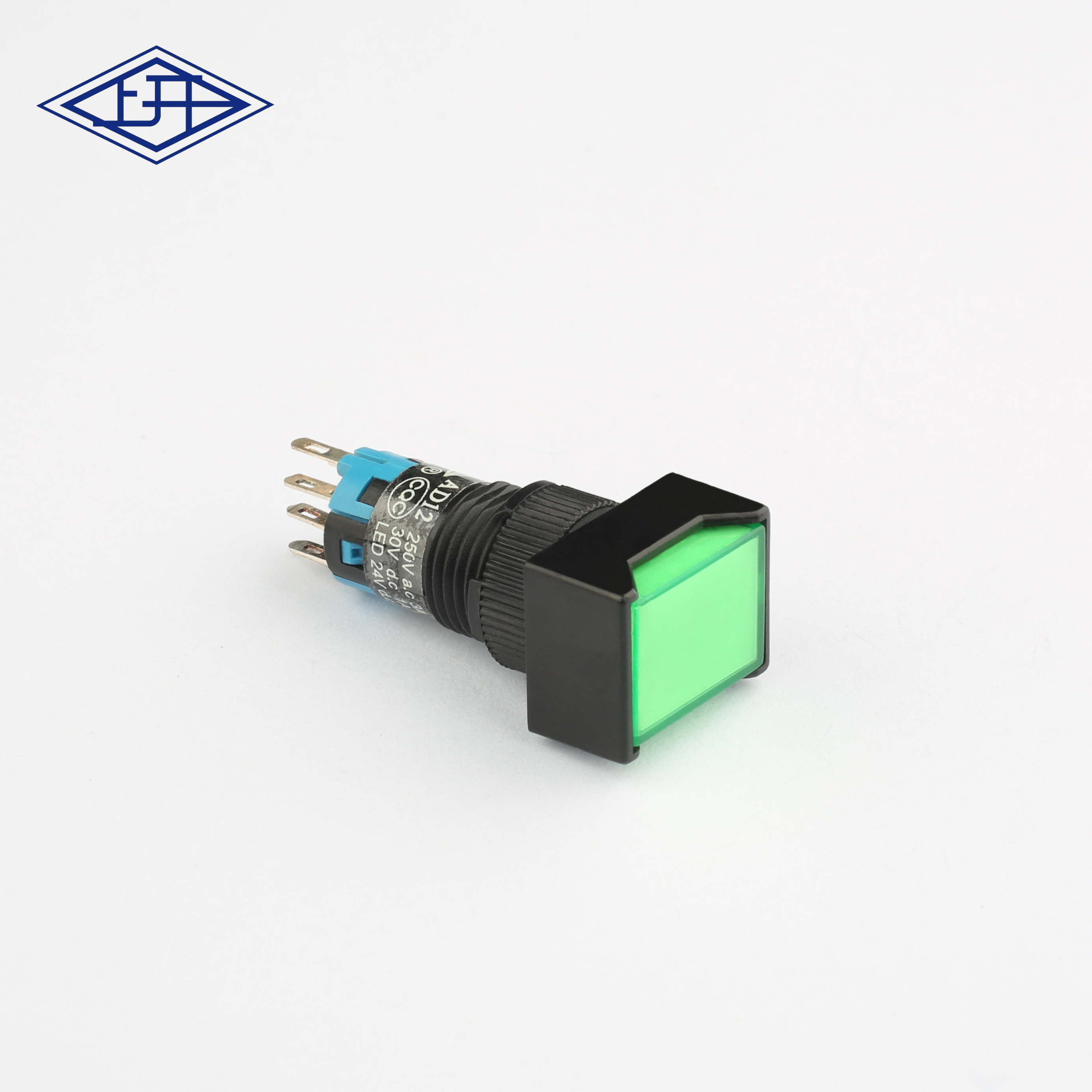 AD12双极自锁带灯绿色按钮