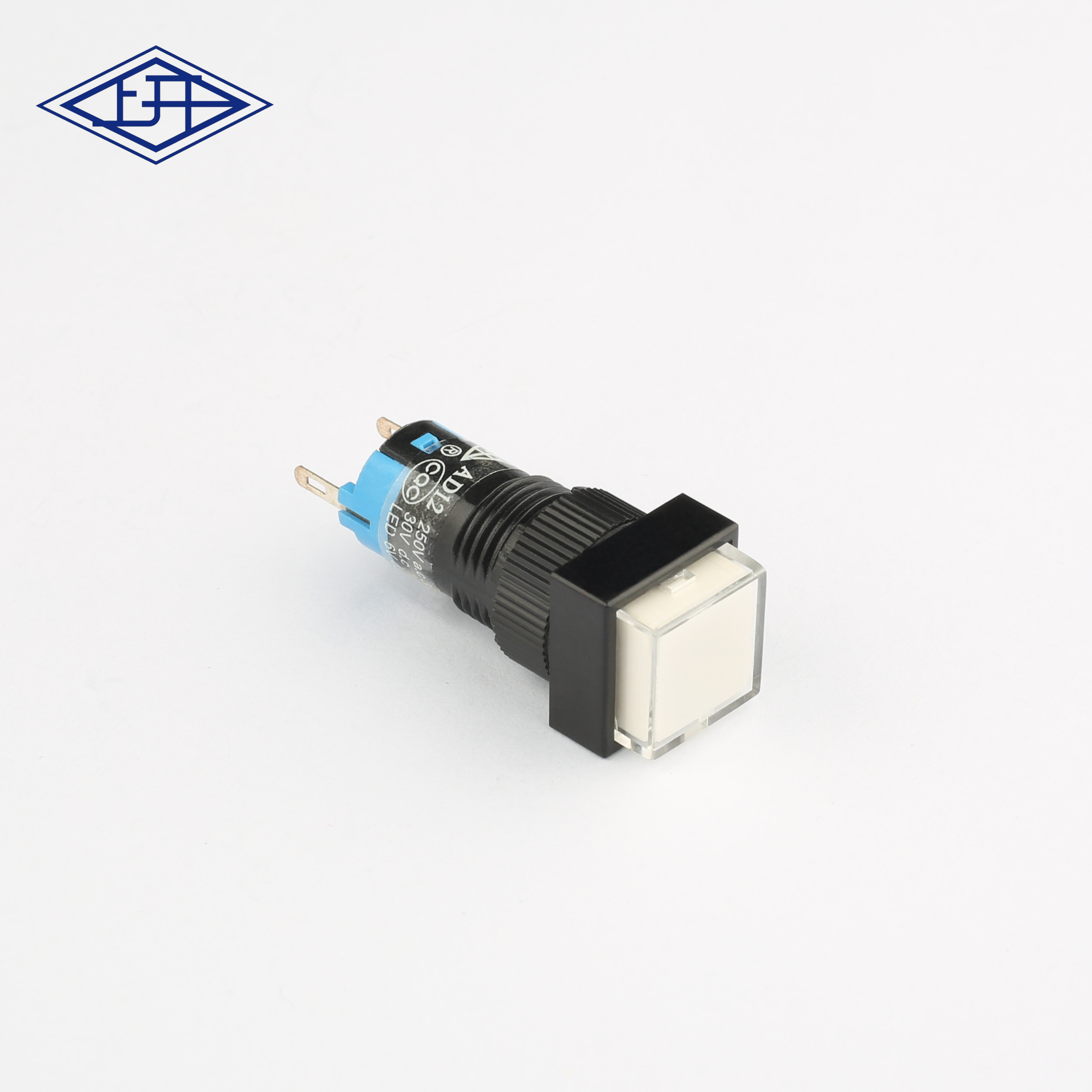 AD12单极自锁方形白色按钮